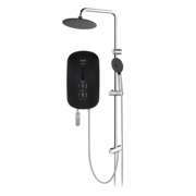 ALPHA 55W RAIN SHOWER WATER HEATER WITH DC PUMP - MATT BLACK | SMART18I/RAINSHOWER-MATT BLACK